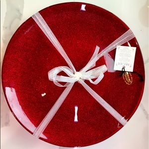 Handmade Turkish red dinner plates set of 4